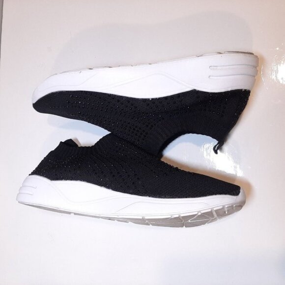 ALIA Womens Size 8 Black Glitter Shoes Sparkle Studded Casual Slip On Sneakers - Picture 6 of 14